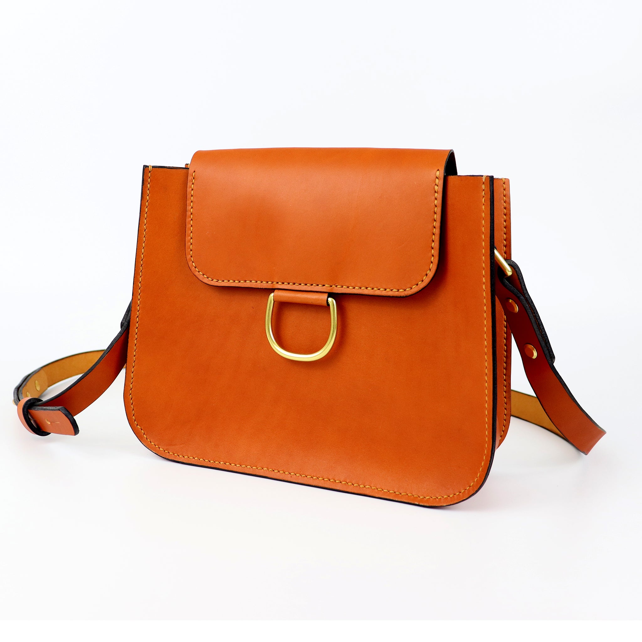 Hand Stitched Cross Body Leather Bag by Sahi